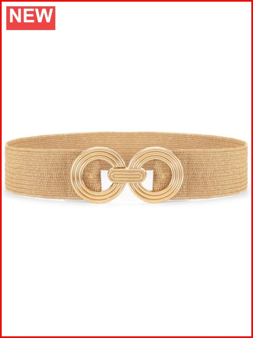 Straw Woven Elastic Belt Women Wide Stretchy Boho Dress Belt